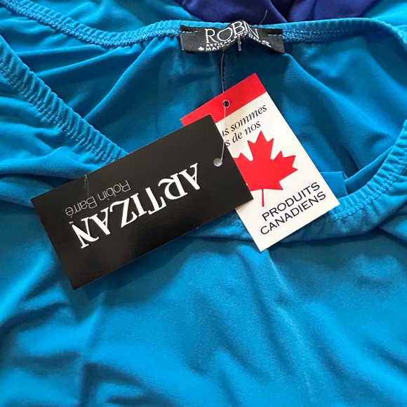 PONCHO, JERSEY, NAVY & ROYAL BLUE, ONE SIZE, CANADIAN MADE!, ARTIZAN BY ROBIN - Picture 3 of 8